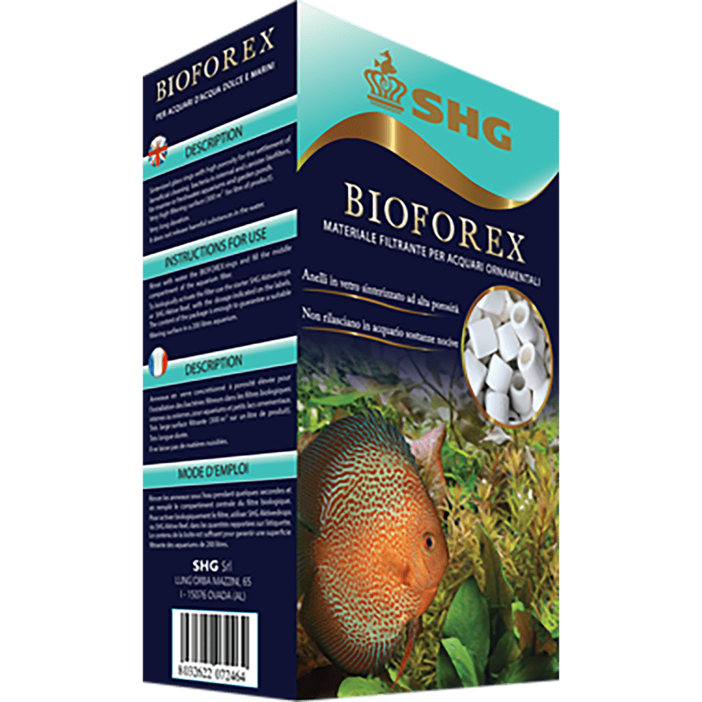 confezione di Bioforex, materiale filtrante per acquario, cannolicchi