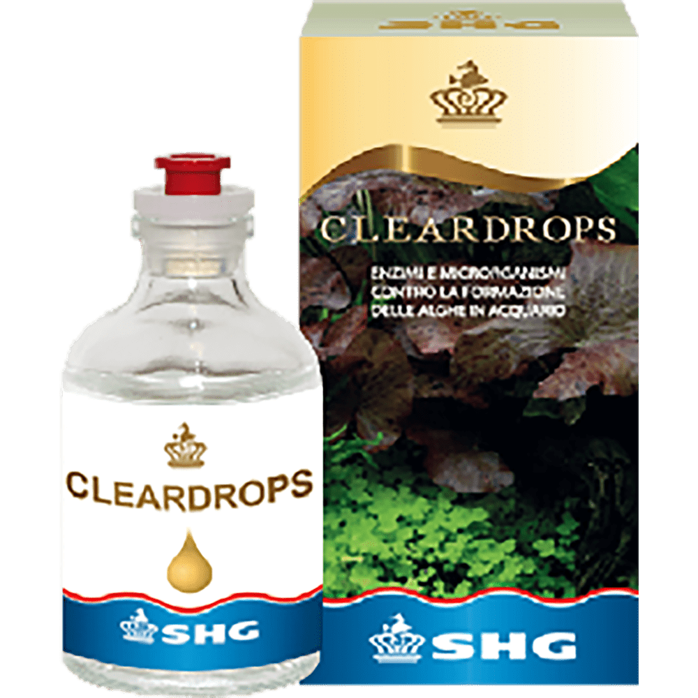 flacone di Clear drops, trattamento antialgale naturale per acquario